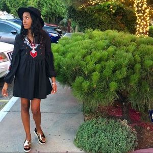 Black Embroidered Dress